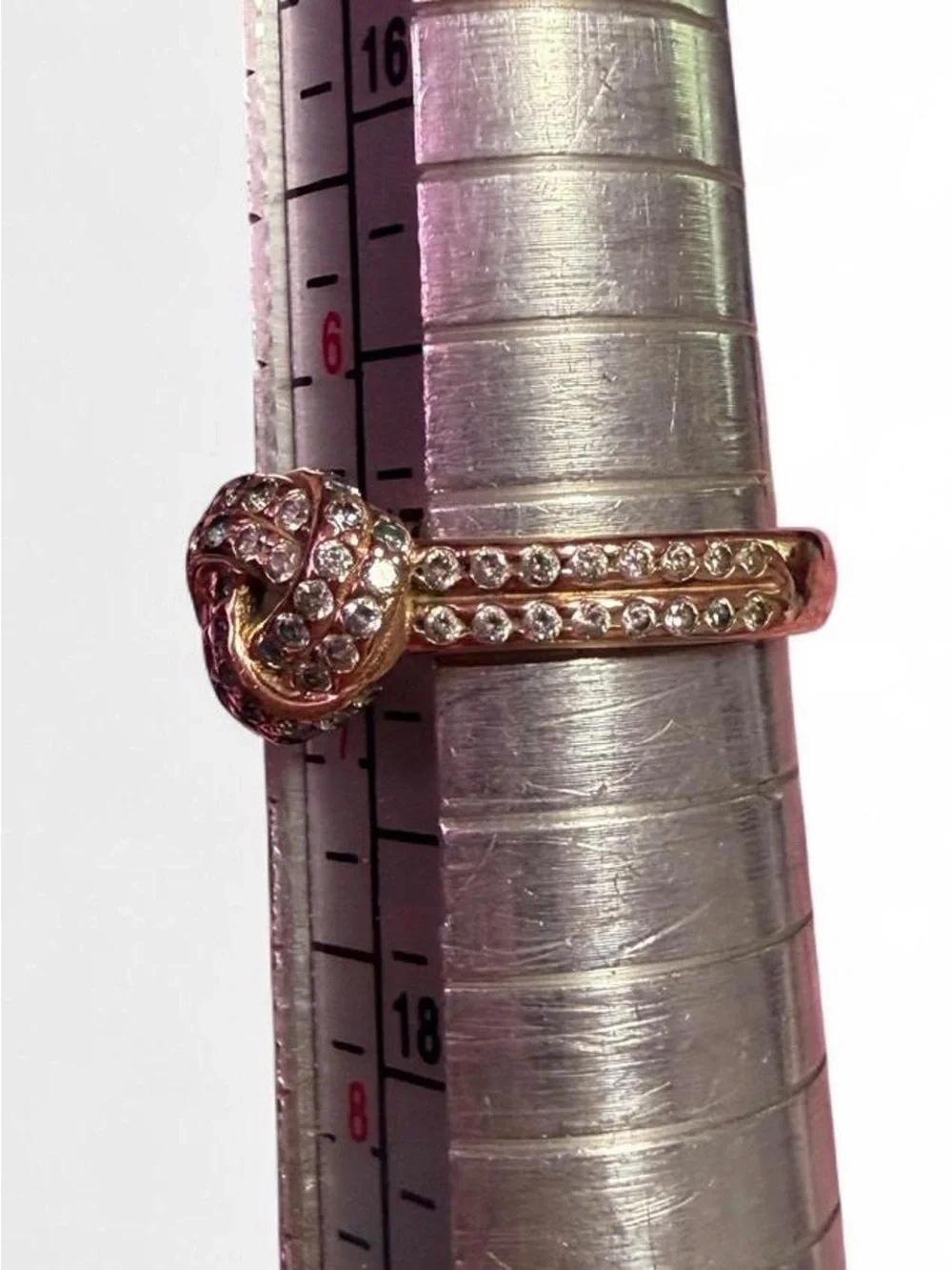 Pandora Love Knot Swirl Ring Gold Tone CZ ALE MET 54 Size 7